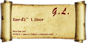 Gerő Libor névjegykártya
